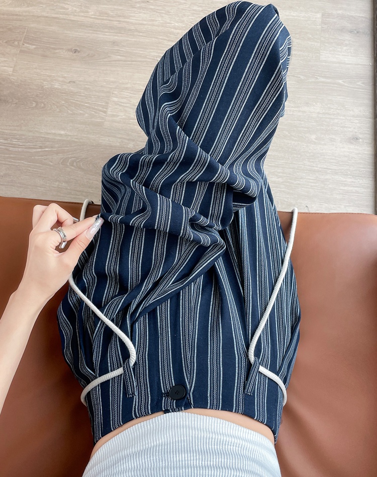 Ice silk sunscreen stripe lazy wide leg pants