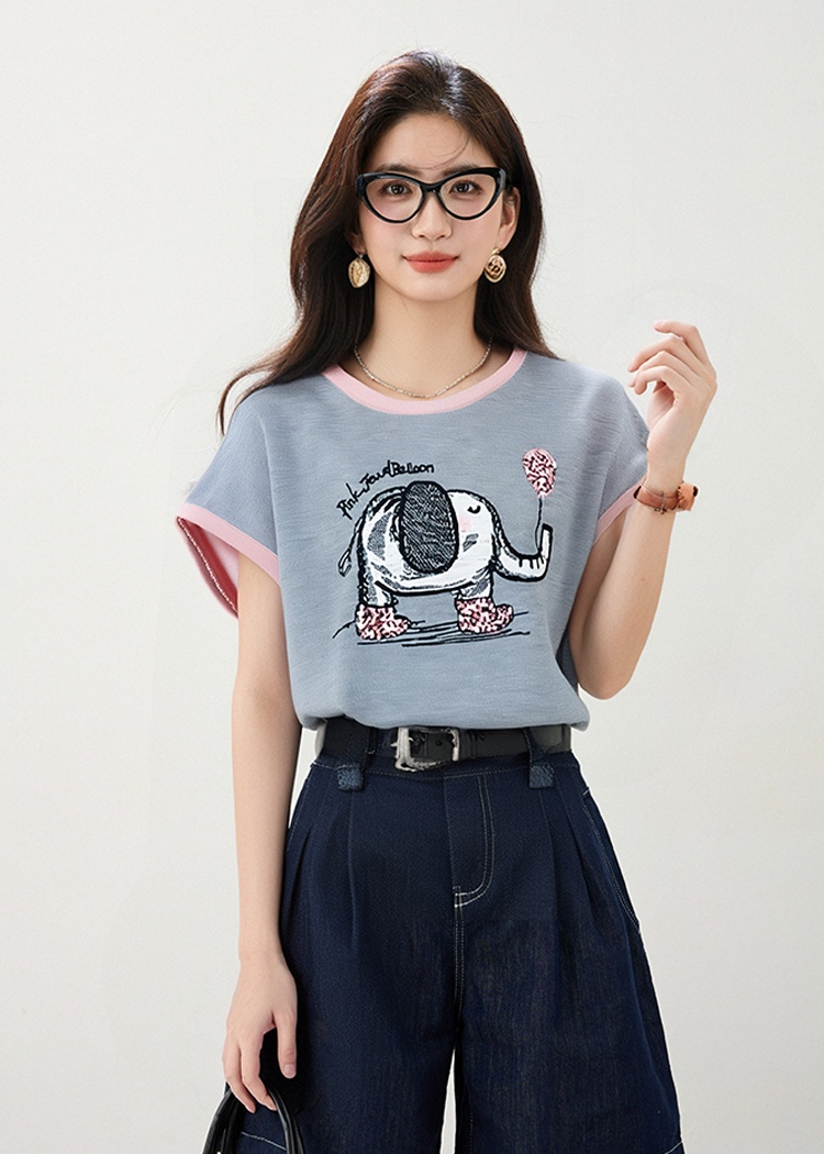 Short sleeve fashion sweater large yard tops for women