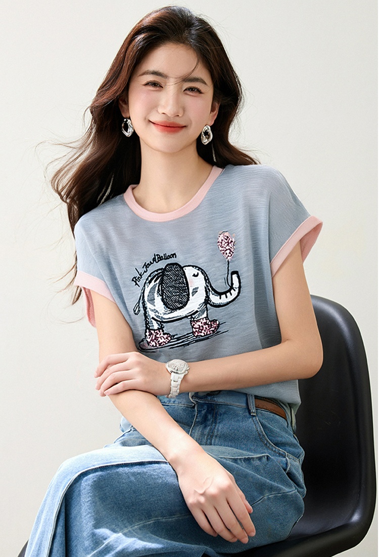 Short sleeve fashion sweater large yard tops for women