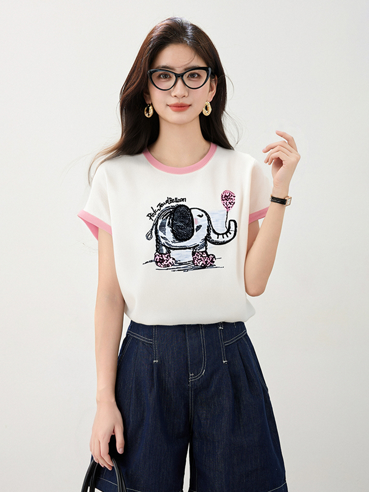 Short sleeve fashion sweater large yard tops for women