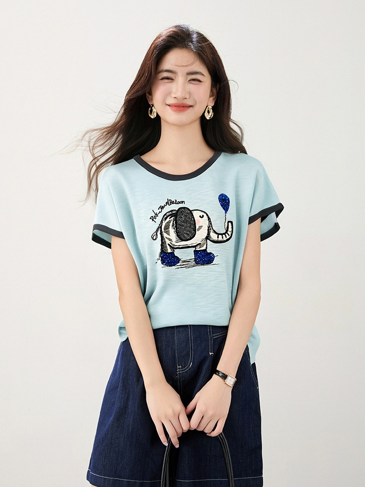 Short sleeve fashion sweater large yard tops for women