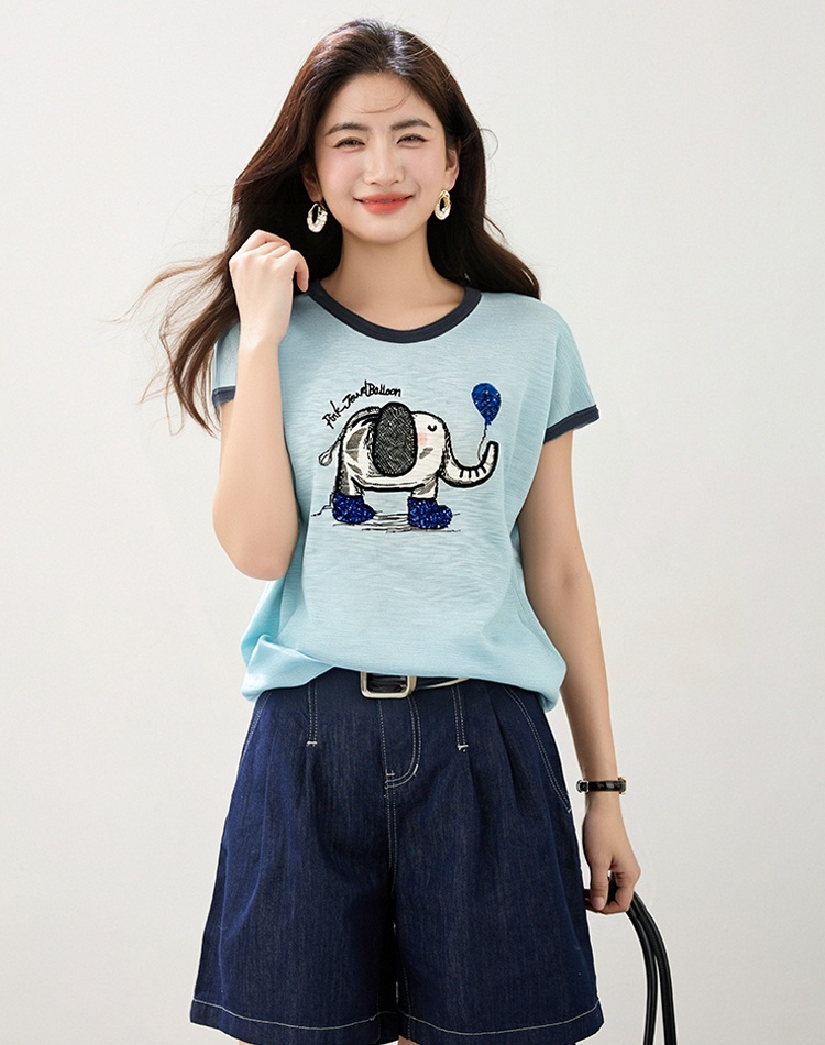 Short sleeve fashion sweater large yard tops for women
