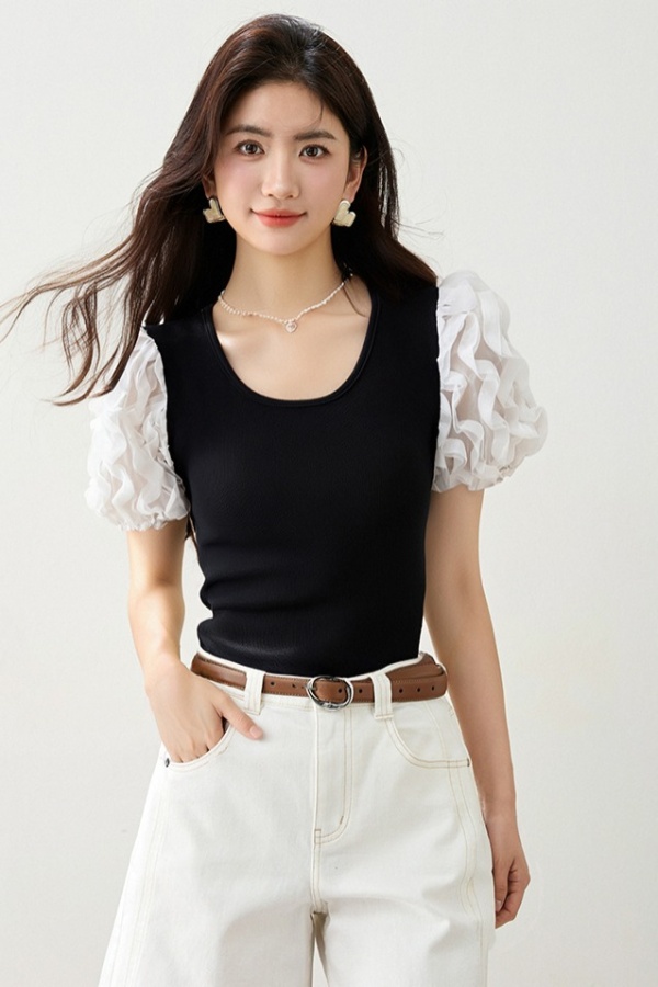 Puff sleeve all-match shirt niche Korean style tops for women