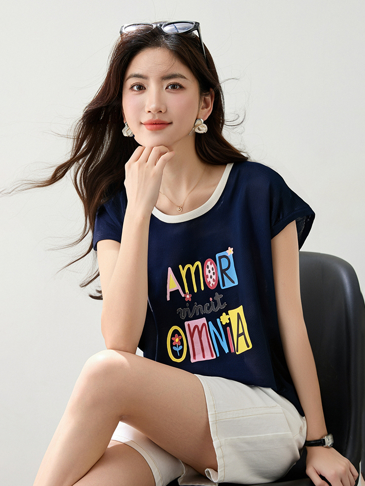 Fashion short sleeve summer colors T-shirt for women