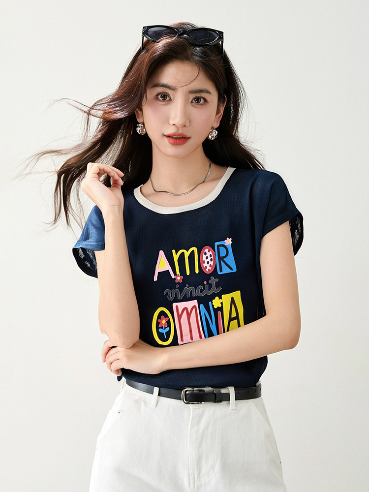 Fashion short sleeve summer colors T-shirt for women