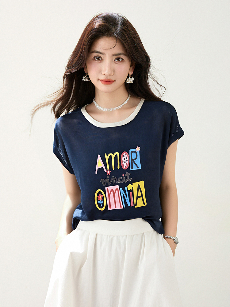 Fashion short sleeve summer colors T-shirt for women