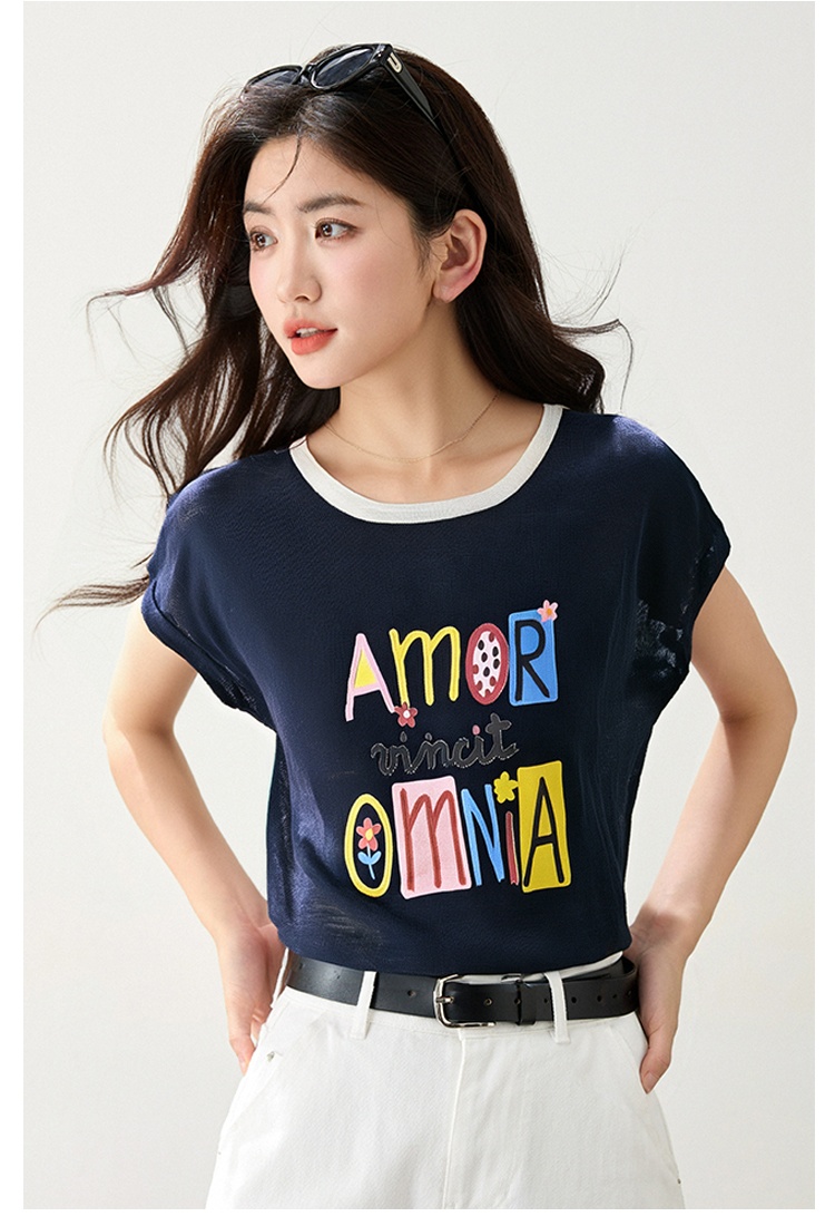 Fashion short sleeve summer colors T-shirt for women