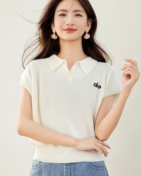 Korean style Casual short sleeve all-match tops for women