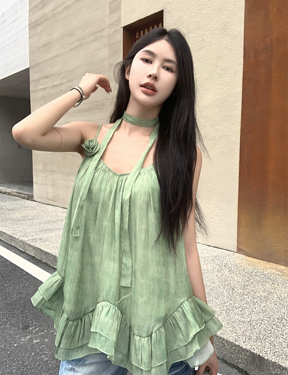 France style sleeveless vest sling tops for women