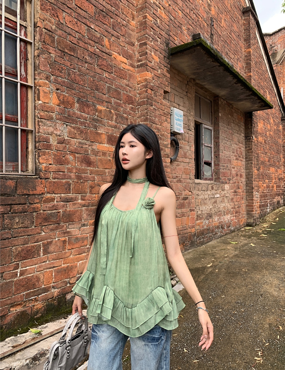 France style sleeveless vest sling tops for women