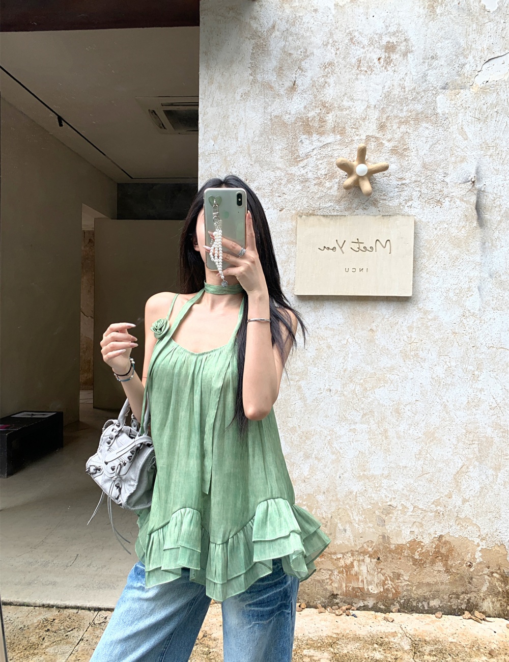 France style sleeveless vest sling tops for women