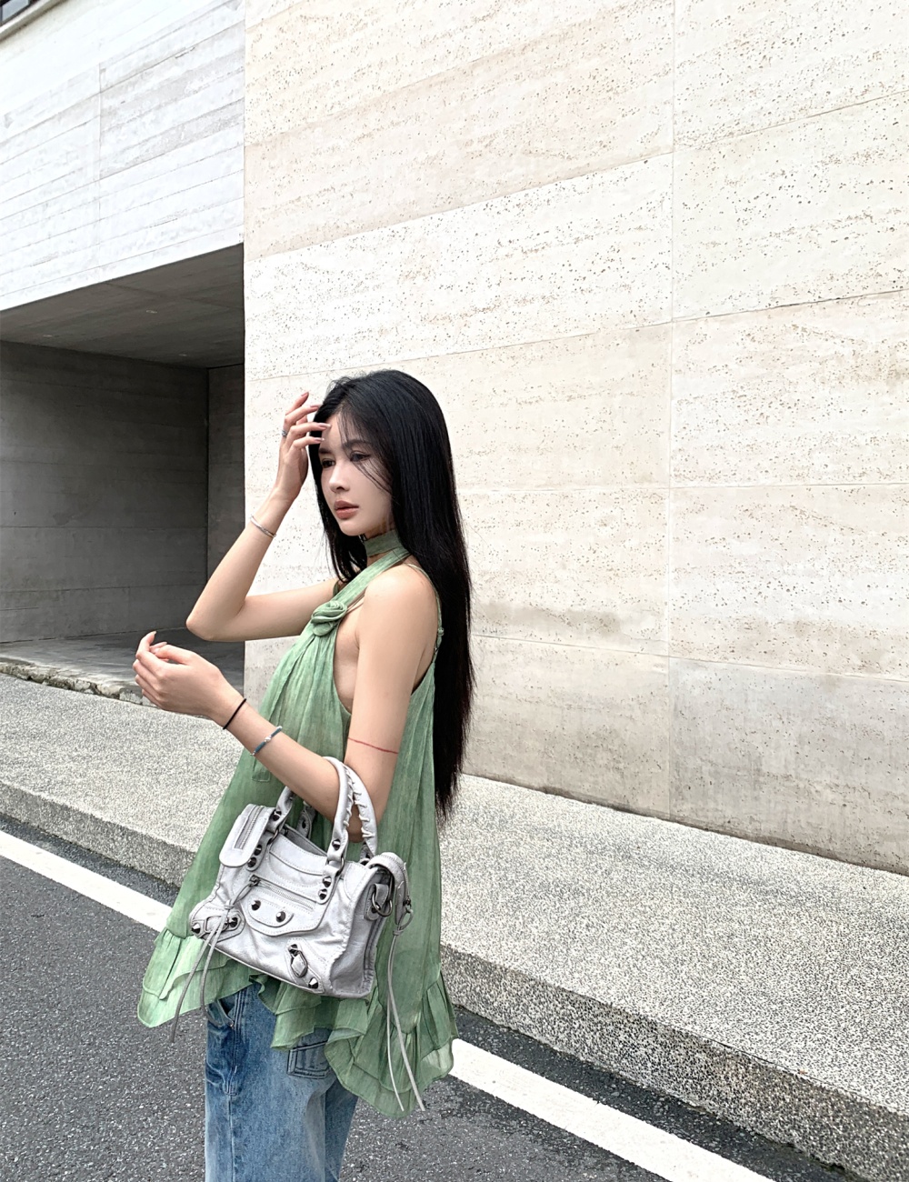 France style sleeveless vest sling tops for women