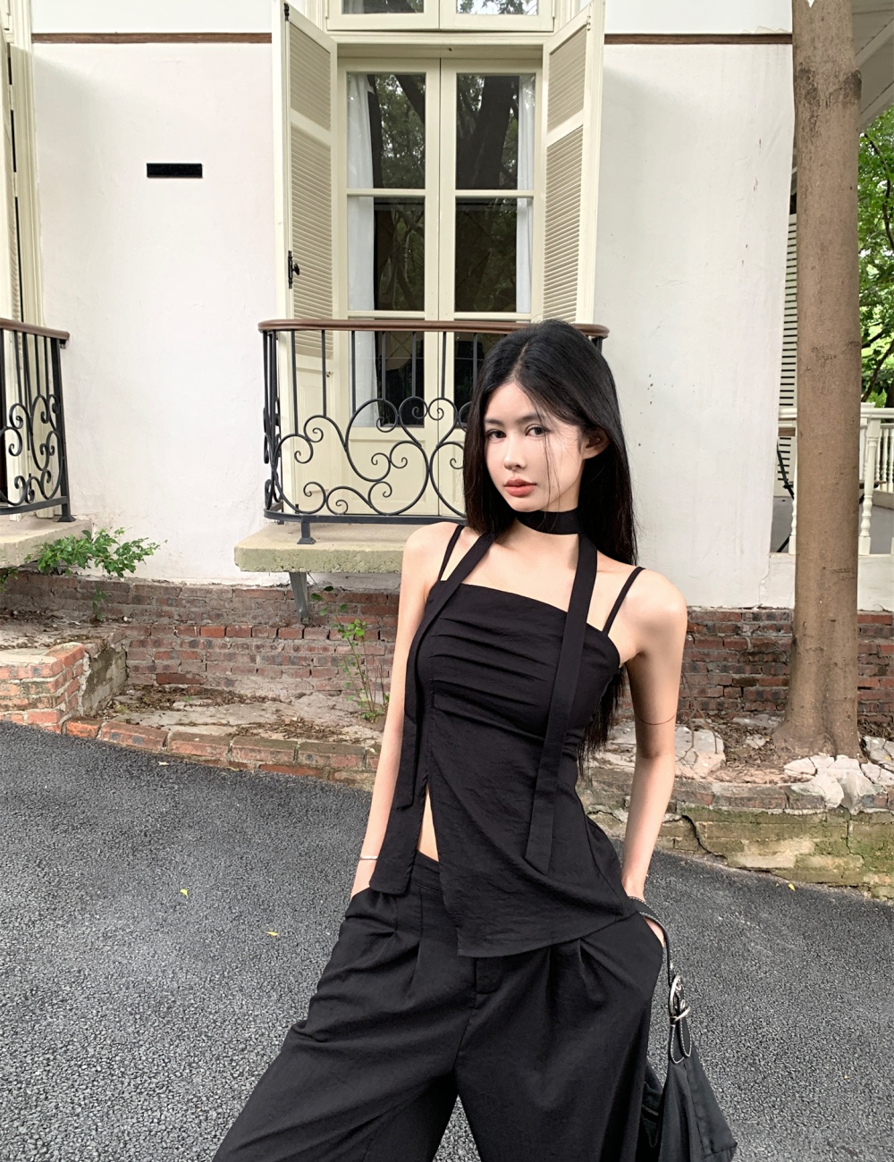 Sling summer long pants 2pcs set for women
