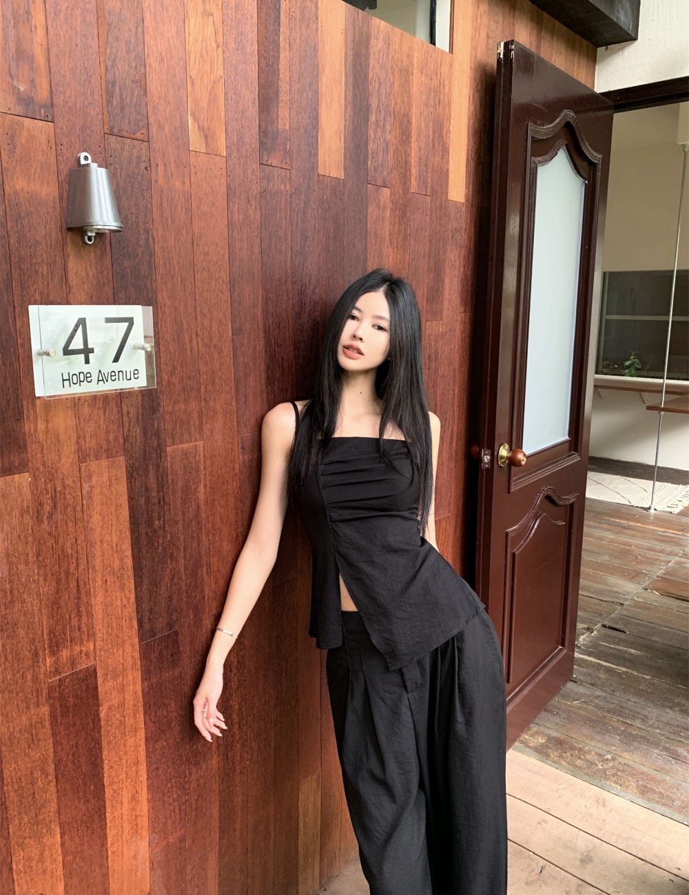Sling summer long pants 2pcs set for women