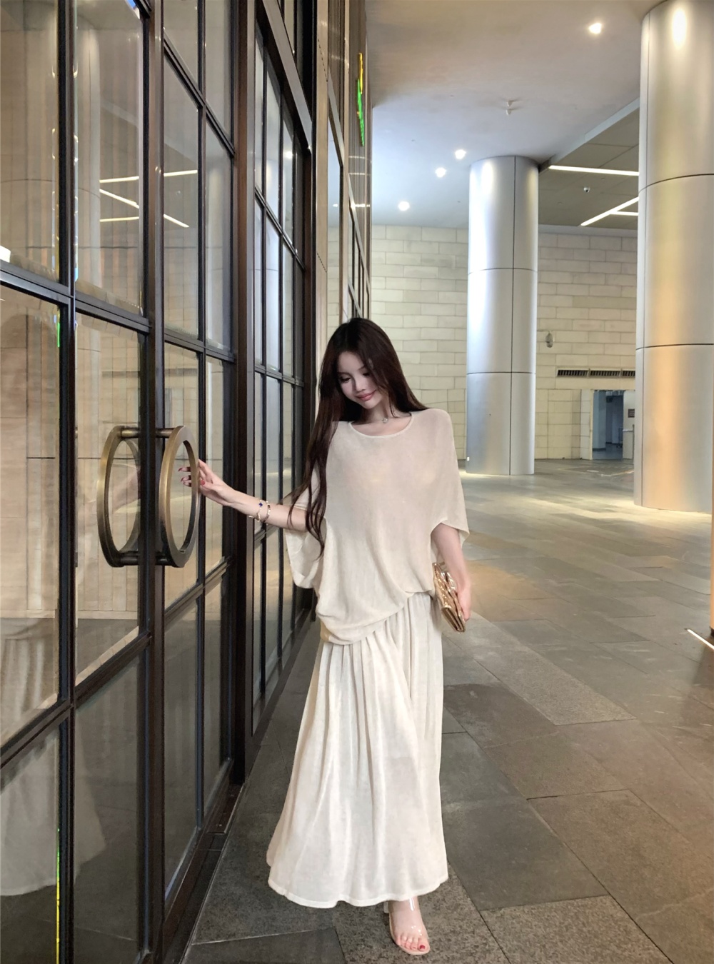 Temperament lazy sweater loose summer skirt a set for women