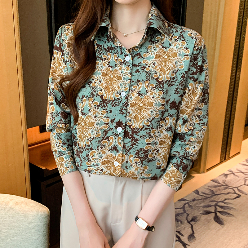 Autumn temperament tops long sleeve shirt for women