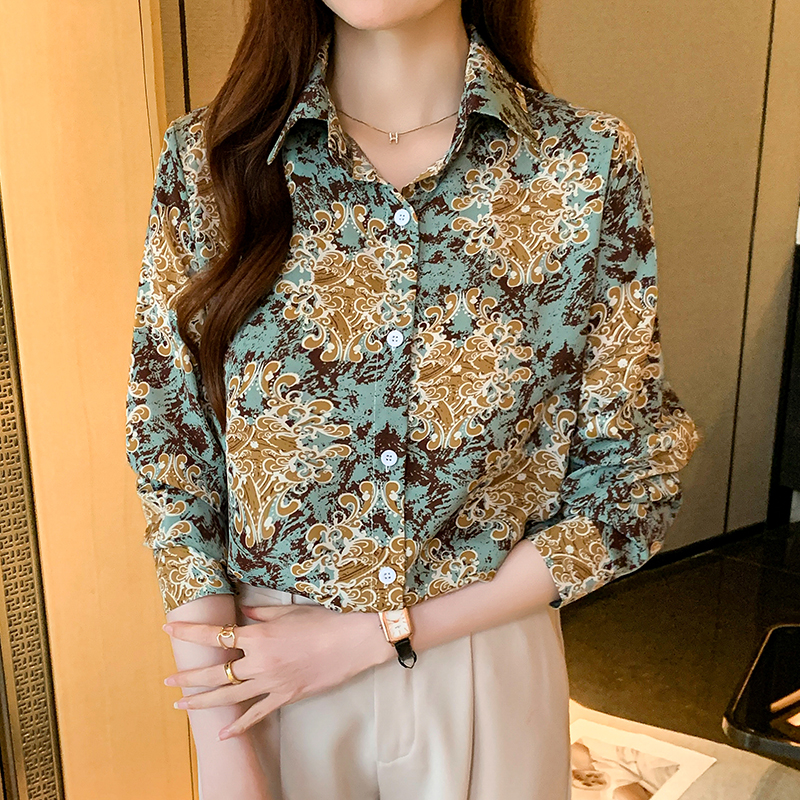 Autumn temperament tops long sleeve shirt for women