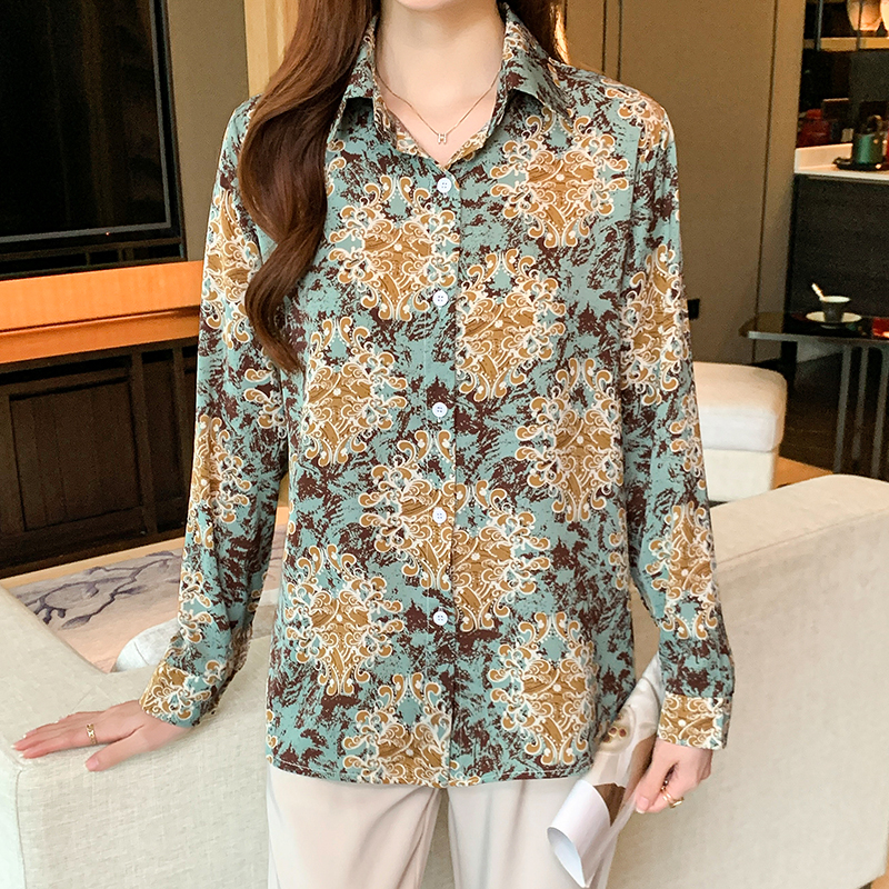 Autumn temperament tops long sleeve shirt for women