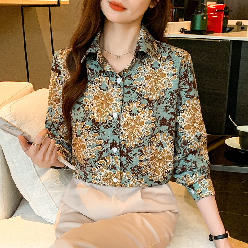 Autumn temperament tops long sleeve shirt for women