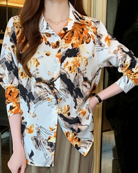 Large yard long sleeve chiffon loose shirt for women