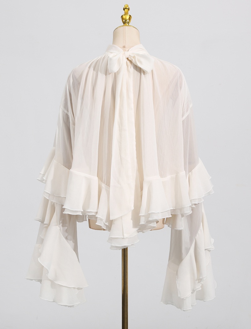 Long sleeve wood ear tops summer Casual shirt for women