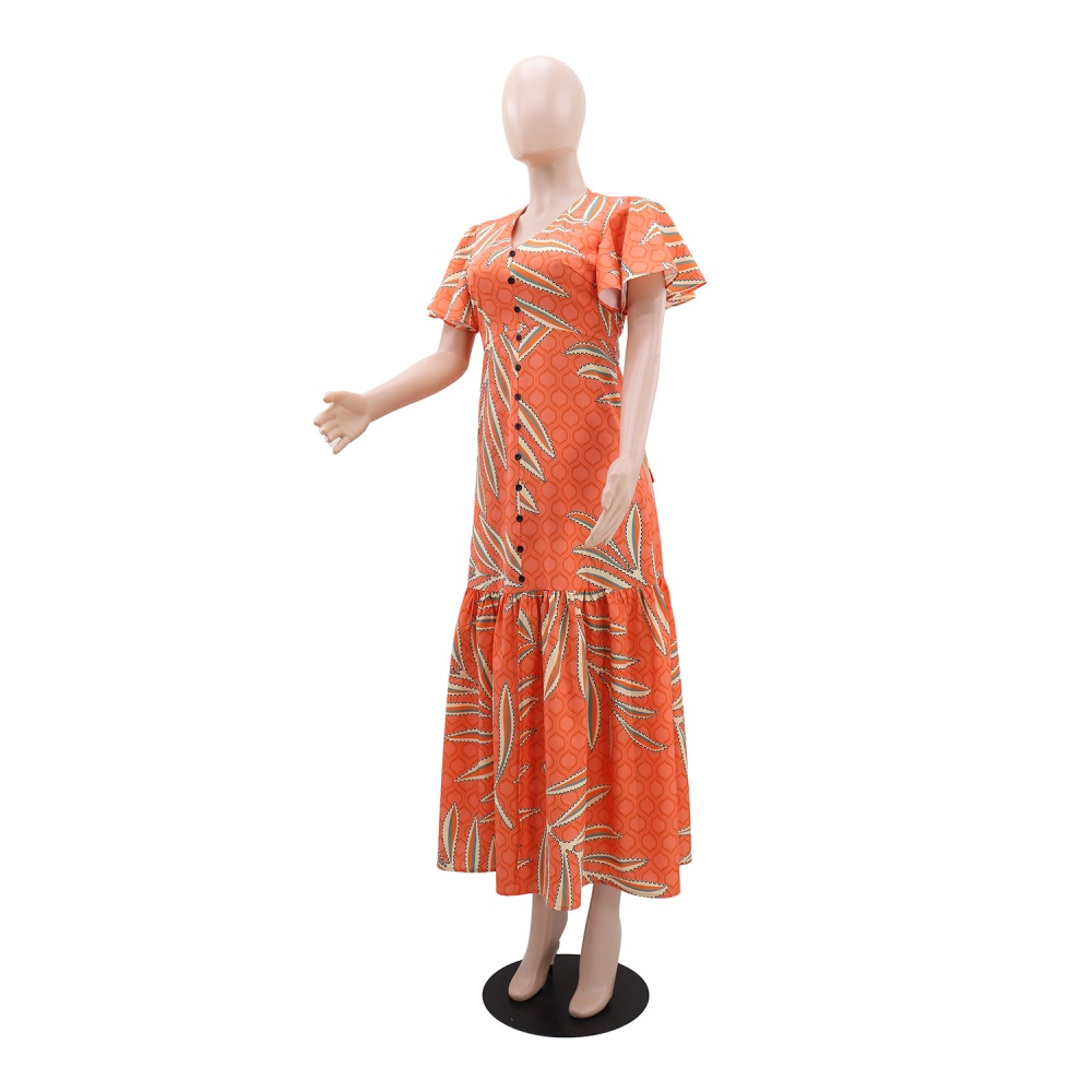 European style printing bandage dress for women