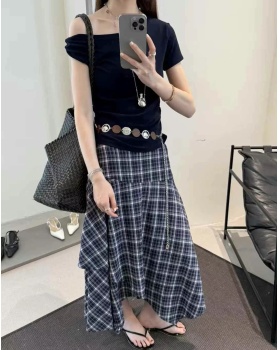 Strapless T-shirt fashion skirt 2pcs set for women