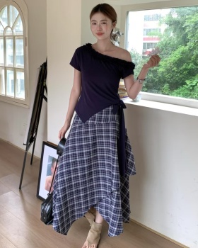 High waist T-shirt fashion skirt 2pcs set for women