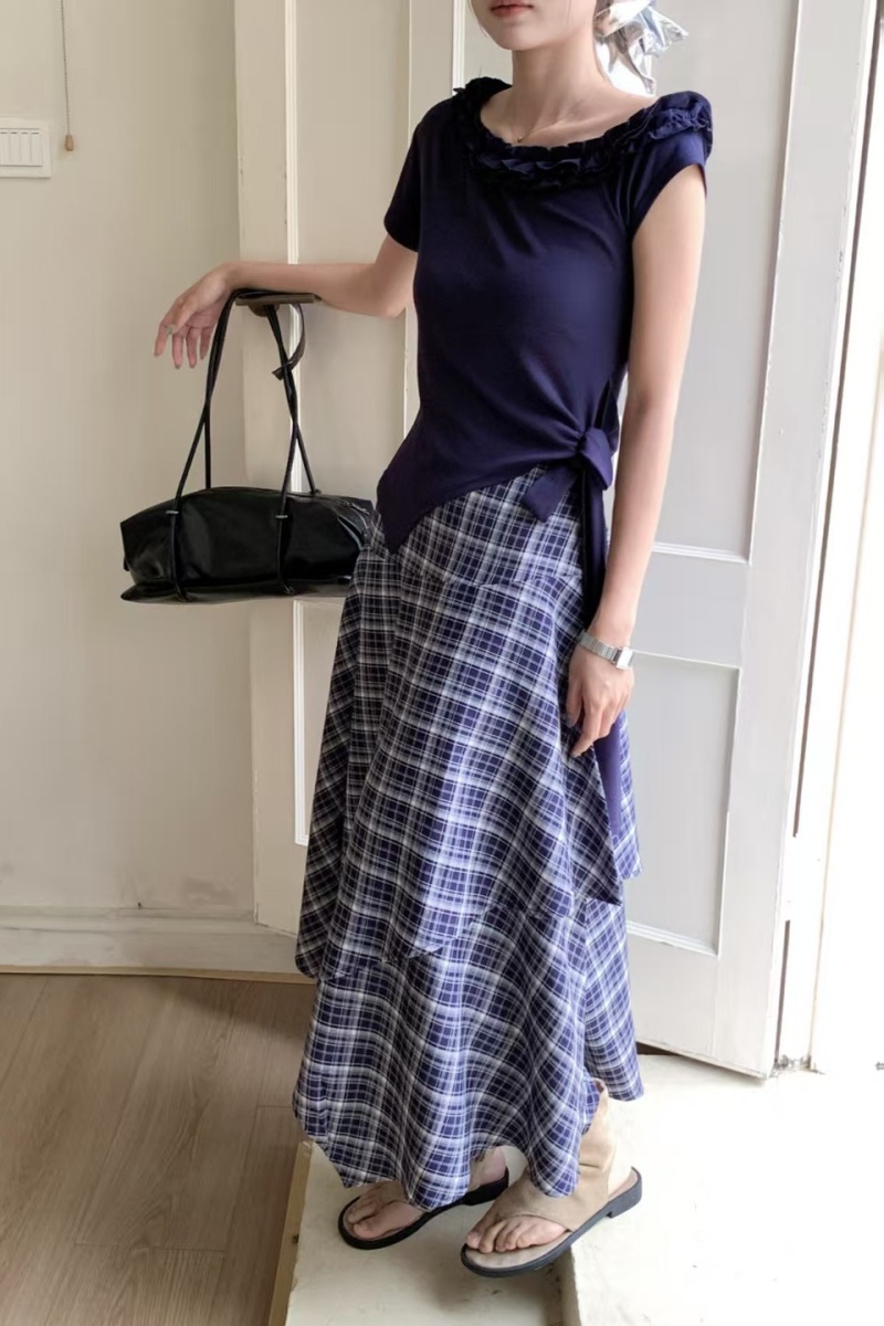 High waist T-shirt fashion skirt 2pcs set for women