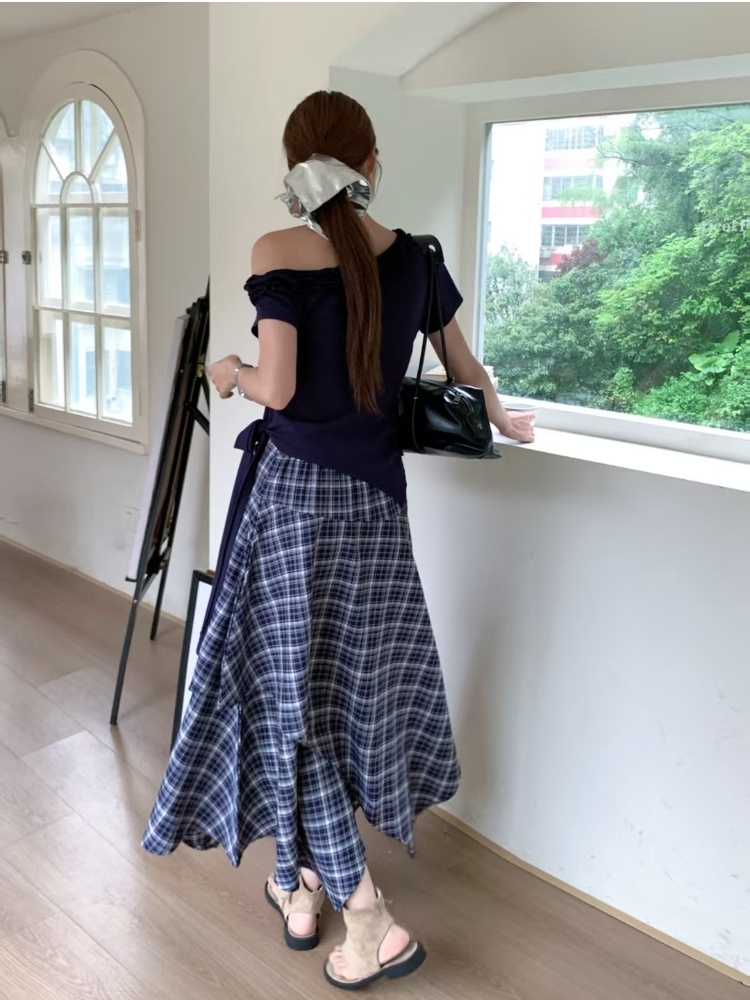 High waist T-shirt fashion skirt 2pcs set for women