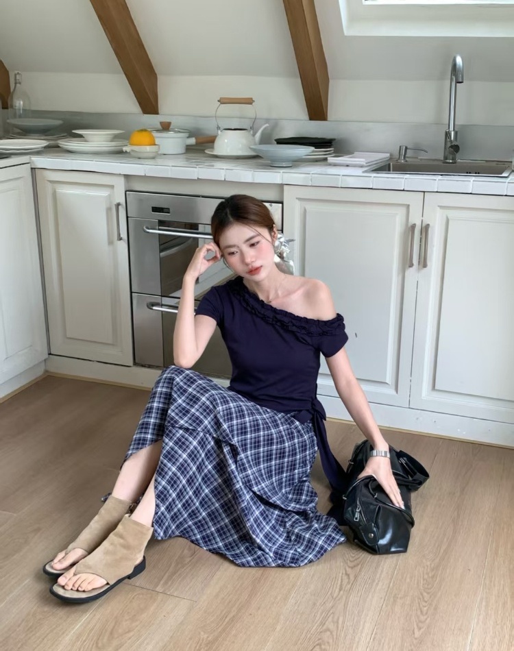 High waist T-shirt fashion skirt 2pcs set for women