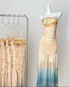 Sling summer dress gradient long dress for women