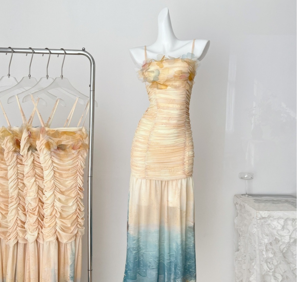 Sling summer dress gradient long dress for women