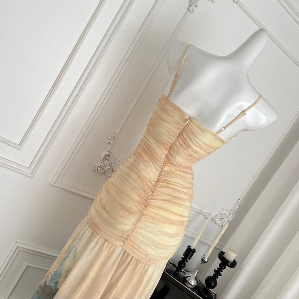 Sling summer dress gradient long dress for women