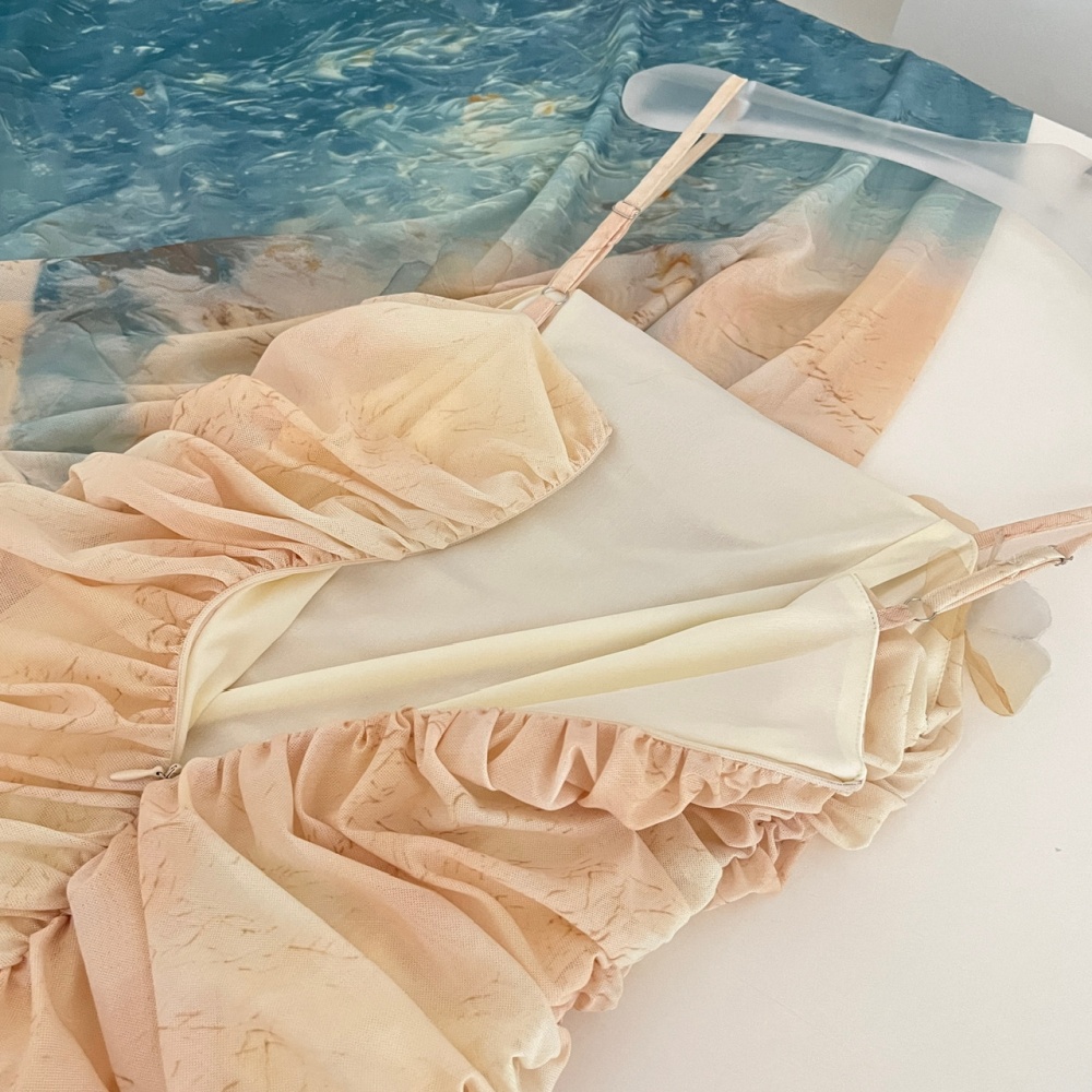 Sling summer dress gradient long dress for women