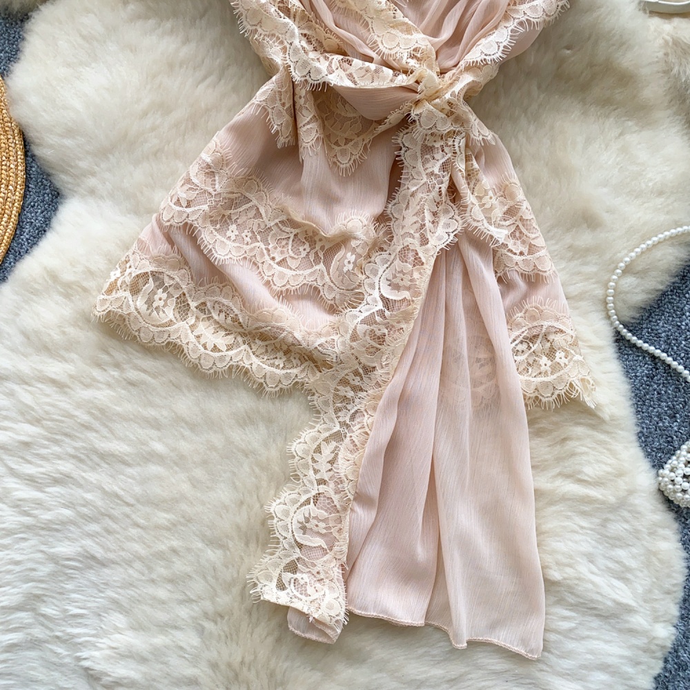 Sleeveless lace gauze small shirt thin unique tops