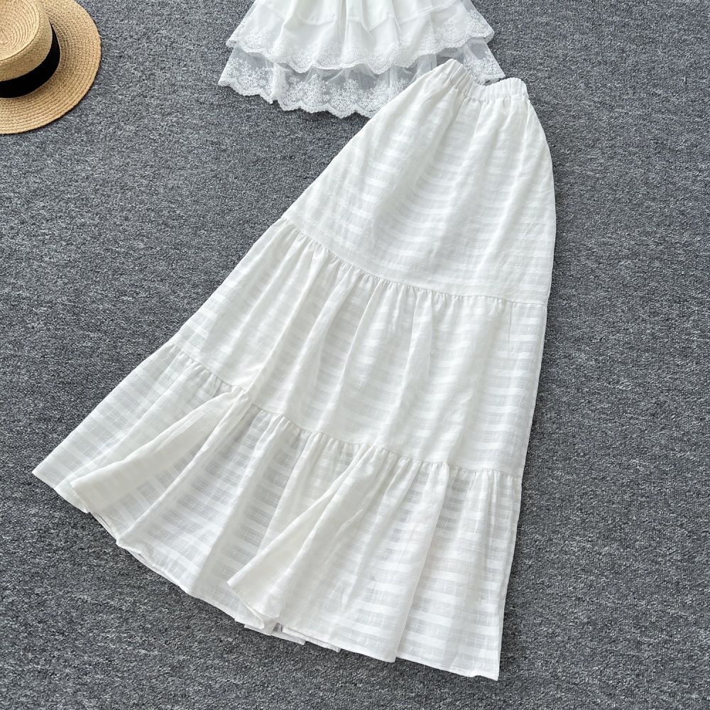 Summer tops pinched waist skirt a set for women