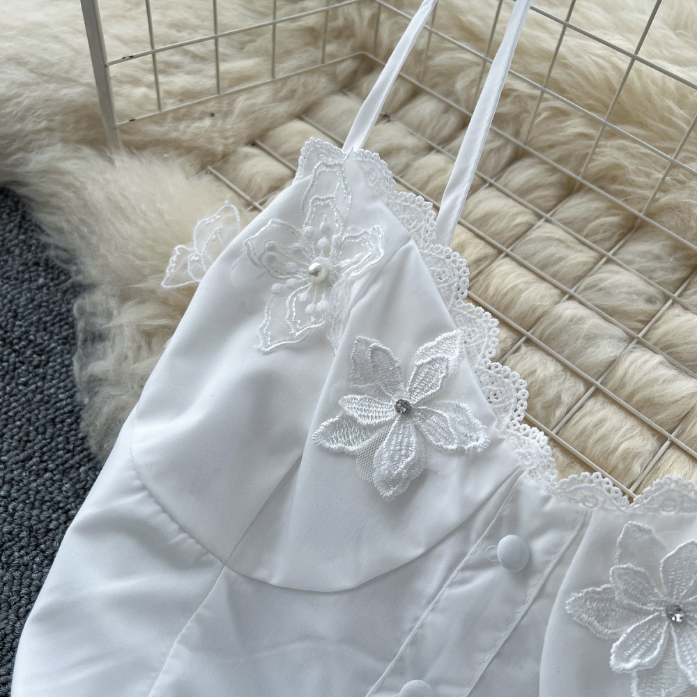 Summer tops pinched waist skirt a set for women