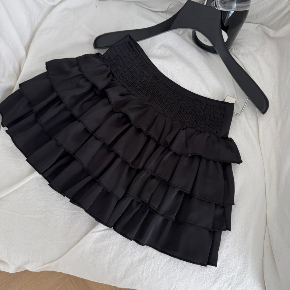 Enticement high waist short skirt polka dot vest a set