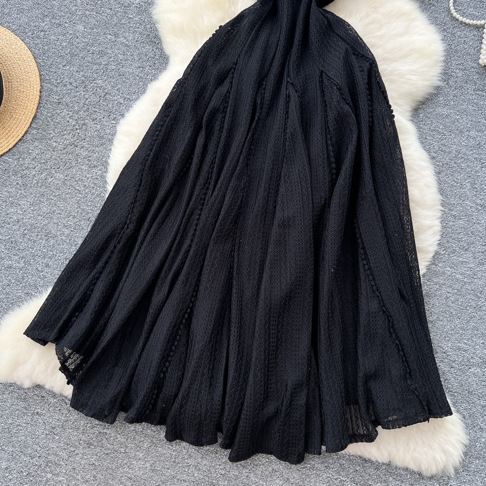Knitted sleeveless dress slim long dress for women