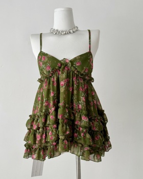 Enticement vacation sling tops floral summer chiffon vest