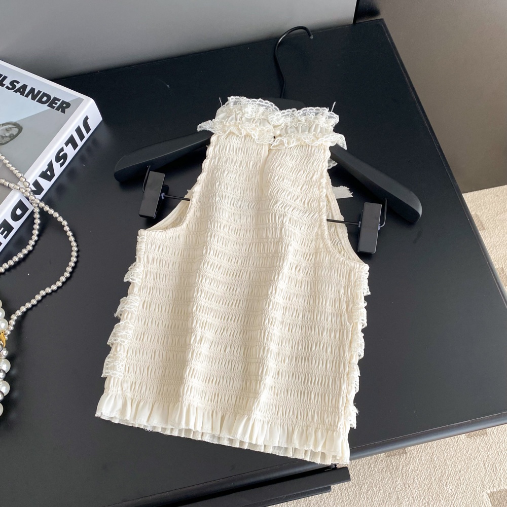Summer rhinestone bow vest chanelstyle France style slim tops