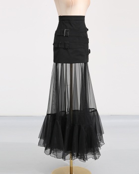 Splice summer fashion high waist long skirt for women