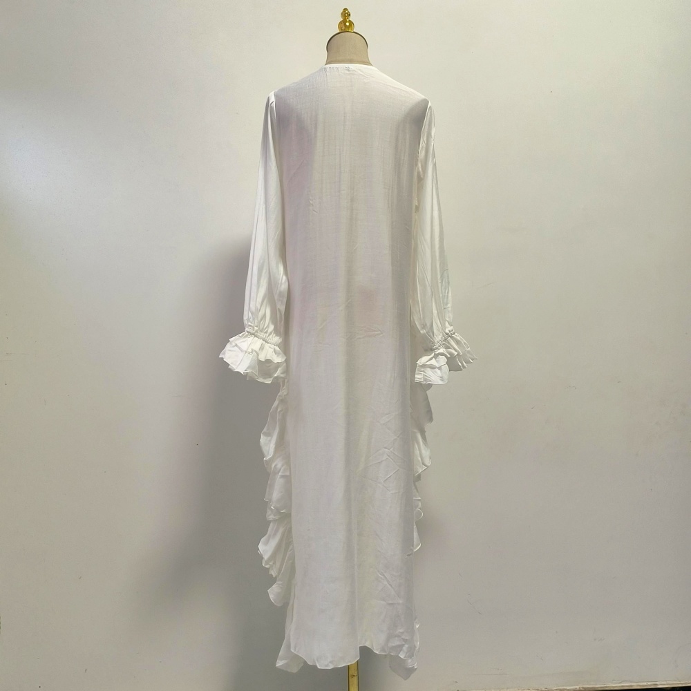 Lotus leaf edges sandy beach shirt loose tops for women