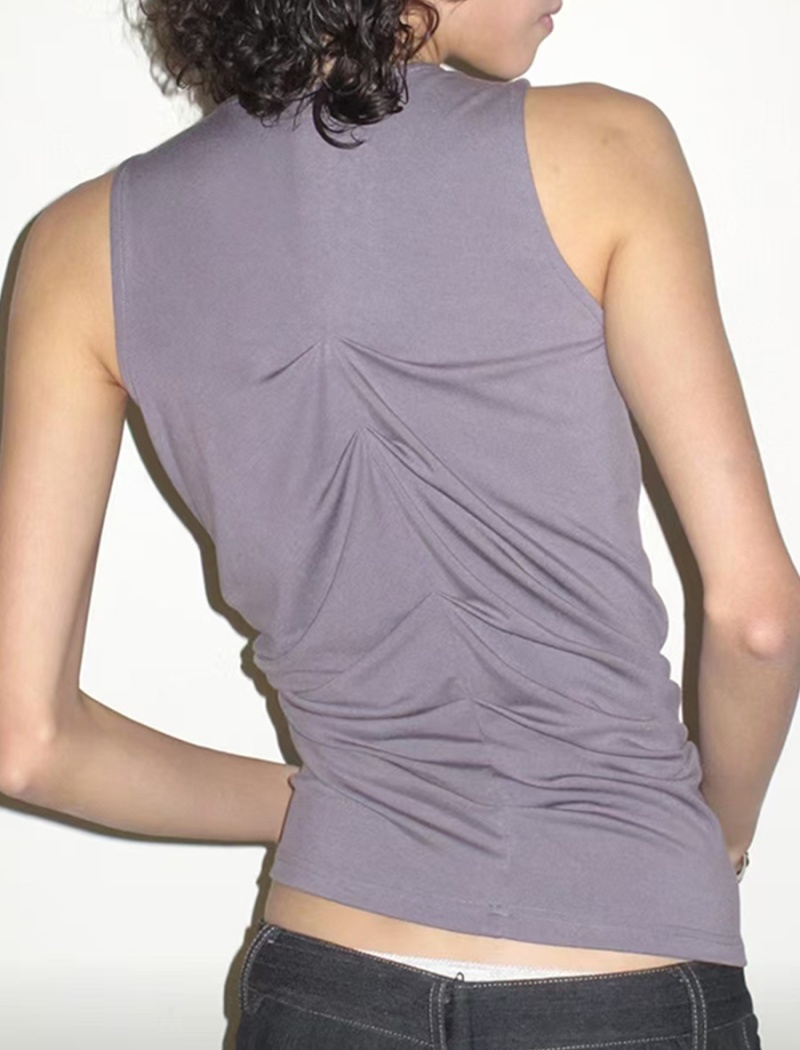 Cozy crimp vest sleeveless spicegirl tops for women