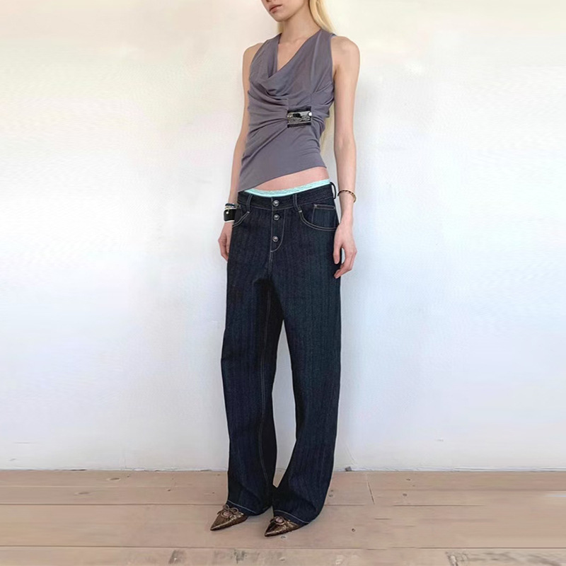 Cozy crimp vest sleeveless spicegirl tops for women