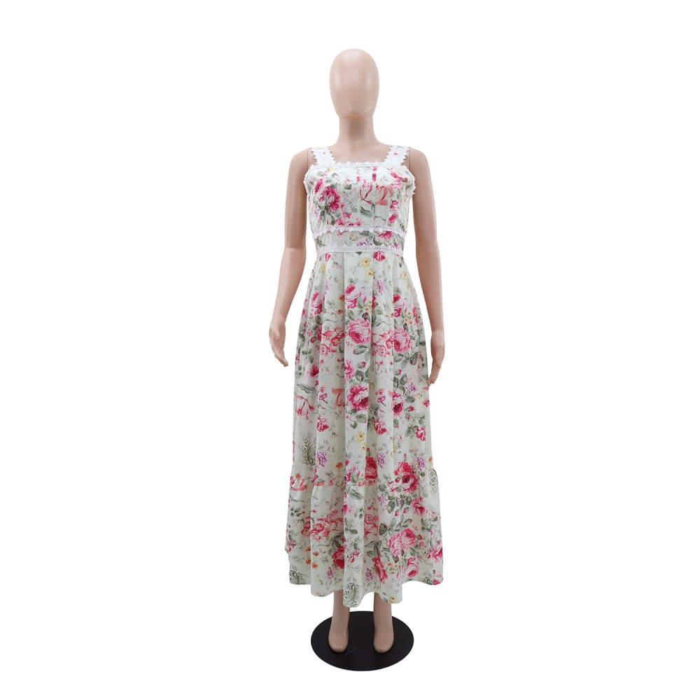 Printing vacation European style dress for women