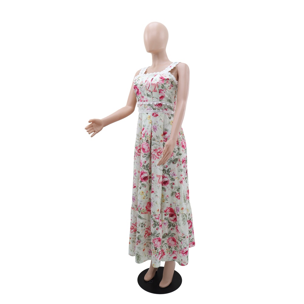 Printing vacation European style dress for women