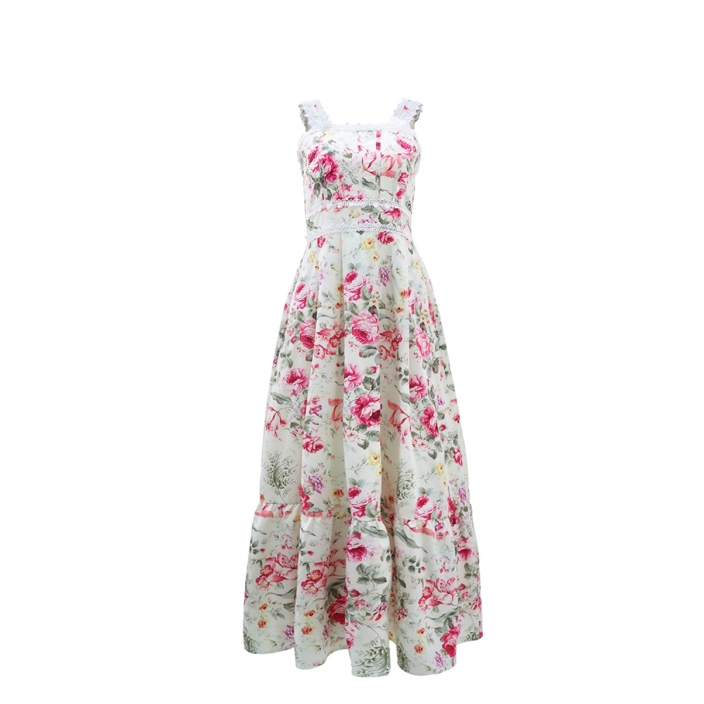 Printing vacation European style dress for women