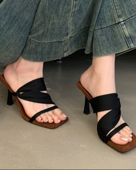 High-heeled wear slippers summer sandals for women